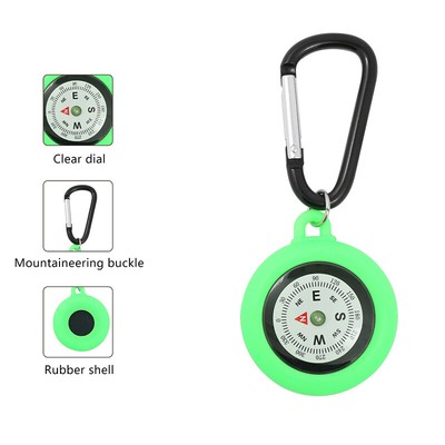 Outdoor Carabiner Compass Navigation Keychain Camp Carabiner Survival Keychain