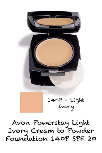 Avon Powerstay Light Ivory Cream to Powder Foundation 140P SPF 20 - Picture 1 of 1