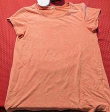 Peach Short Sleeve Crew Neck T-Shirt  Dress 2X Plus Pockets