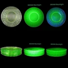 Lot Of 7 Uranium Glass Plates  8 1/4" Vintage Block Optic Depression Green 1930s