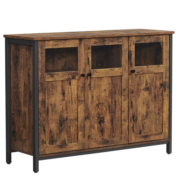 Vasagle Sideboard, KüChenschrank, Aufbewahrungsschrank, Mit GlastüRen, FüR-image