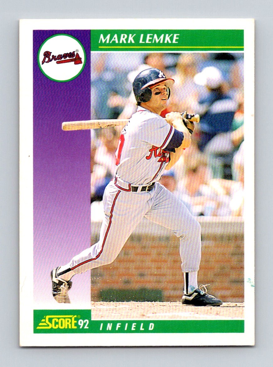 1992 Score MARK LEMKE #386 Atlanta Braves