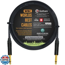 WORLDS BEST CABLES 6 Foot - Gotham GAC-1 Ultra Pro - Premium Low-Cap (21 pf/F