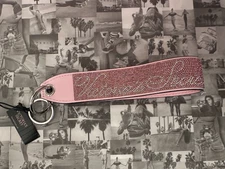 NWT Victoria's Secret Pink Logo Rhinestone  Keychain Wristlet Strap Keychain 🔥