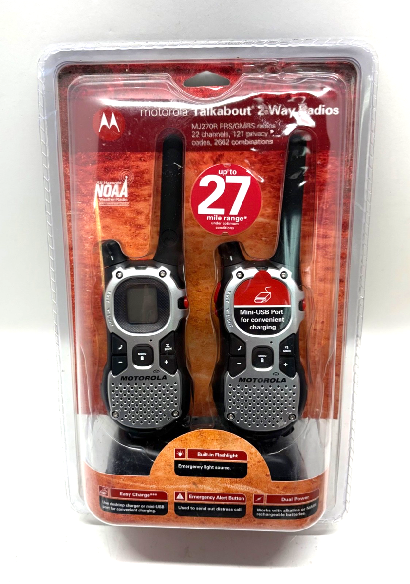 Motorola Talkabout 2-Way Radios MJ270R 27 Miles 22 Channels NOAA