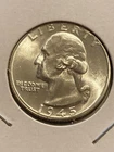 1945 D Washington Quarter 25c Silver BU UNC GEM Brilliant Uncirculated #97152