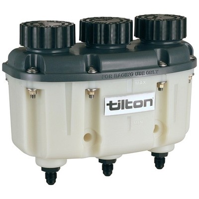 Tilton 3 Kammer Brems- & Kupplungsflüssigkeitsbehälter (72-577) AN -4 Gewindeverschraubungen