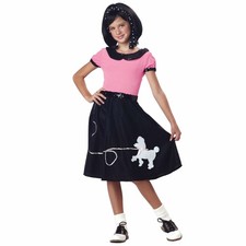 50s Hop Pink Poodle 1950s Greaser Rock Roll Retro Book Week Girls Costume XS
