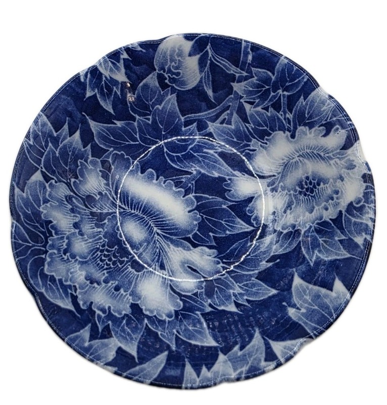 Teien Japanese Blue & White Floral SMALL Replacement Plate/shallow Bowl