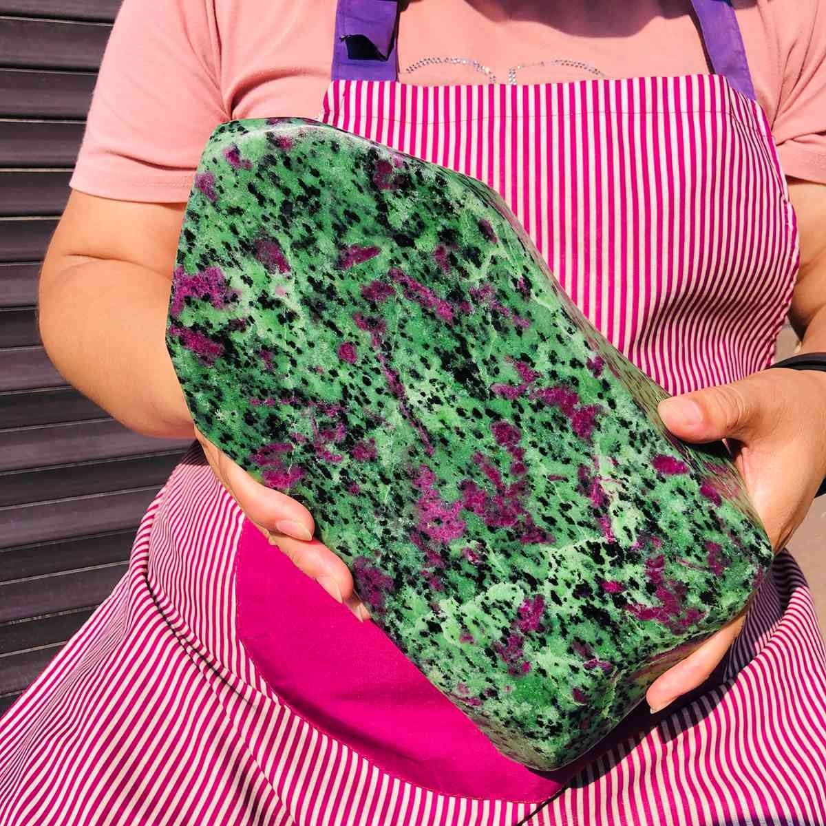 7.23LB Natural Red & green treasure Ruby Crystal Mineral Specimen Heals 2482