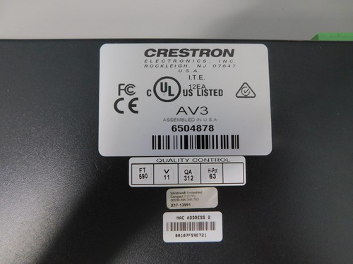 Crestron AV3 Advanced Control Processor AV Automation Rackmount Unit - Picture 6 of 6