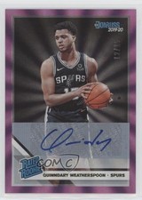2019 Donruss Holo Purple Laser Signatures 12/15 Quinndary Weatherspoon Auto ms9