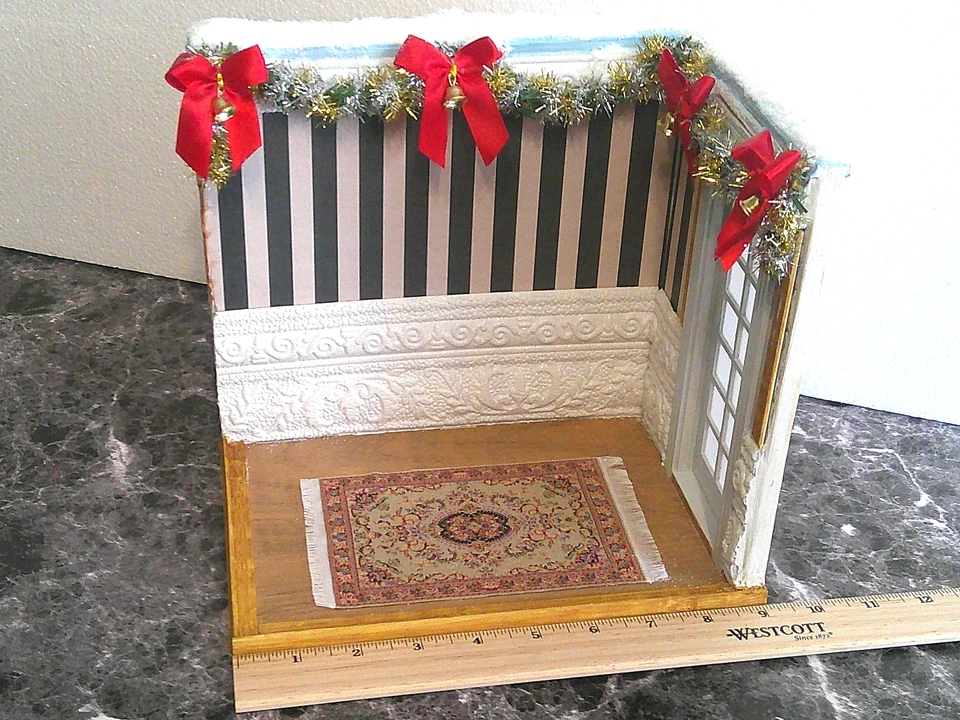 Casa de Muñecas Miniaturas Navidad Diorama Esquina Habitación Caja (Hecho a Mano) - Imagen 4 de 4
