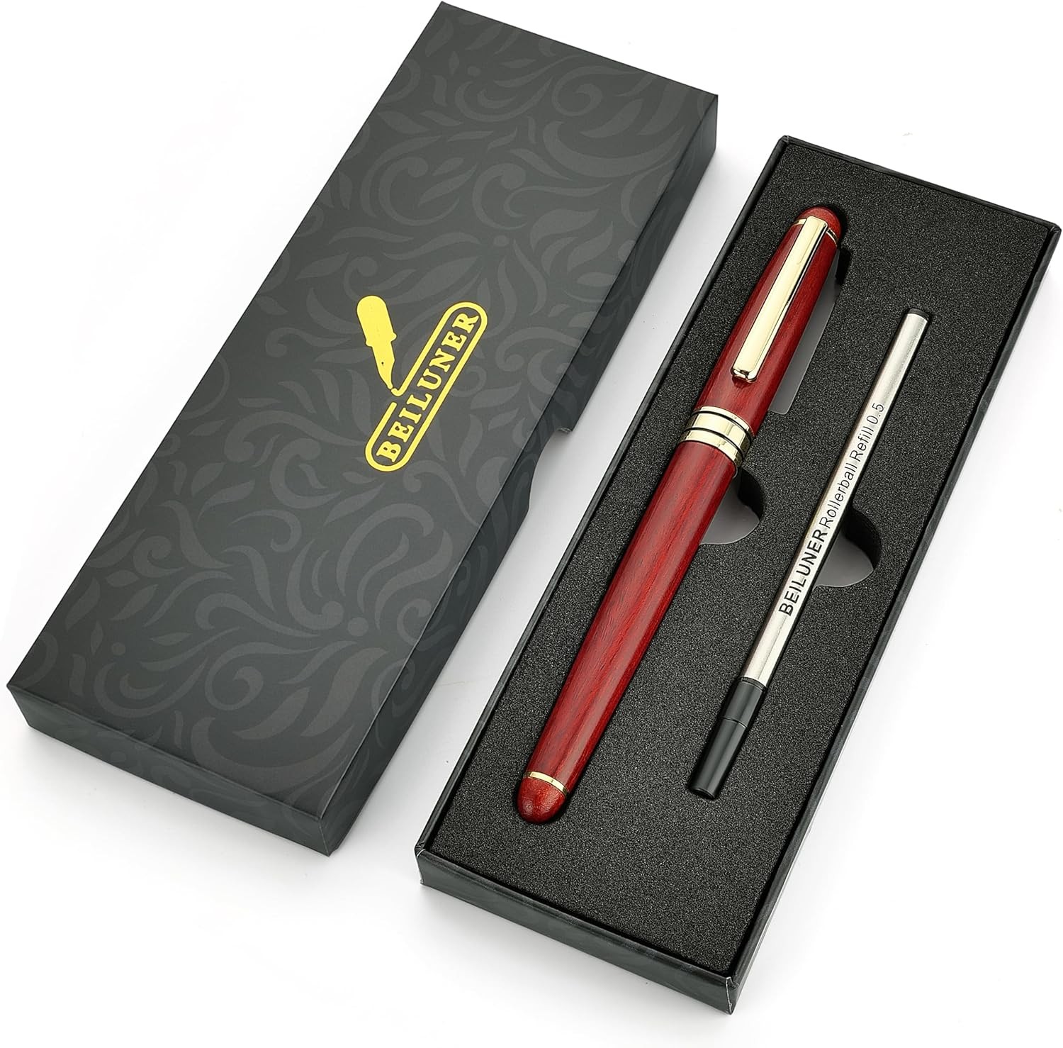 BEILUNER Luxury Wood Ballpoint Pen Writing 1 Count (Pack of 1), Redwood 