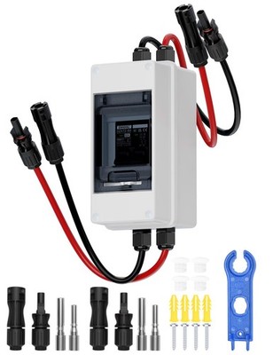 DIHOOL DC 1000V Circuit Breaker, Non Polarized, 60 Amp, 2 Pole, AC DC Disconn...