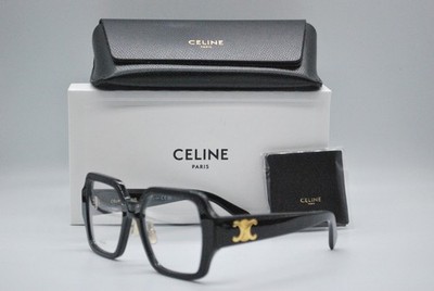 NEW CELINE CL50131F 001 SHINY BLACK AUTHENTIC EYEGLASSES FRAMES 52-18