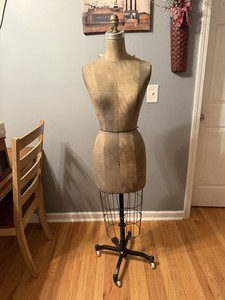 Vintage Collapsible Size 6 Dress Mold With Stand On Wheels