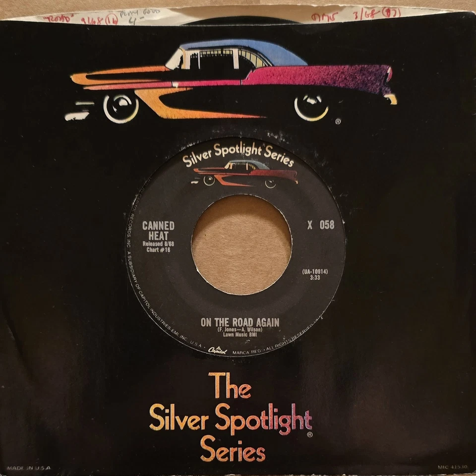 Canned Heat: On the Road Again/Time Was - Vinyl Record 45 RPM 7" Reissue - Image 3 of 3
