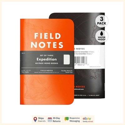 Waterproof Pocket Notebooks, 3-Pack Vintage Style for Outdoor Adventures