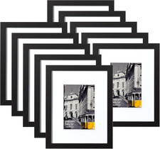 8X10 Picture Frames Set of 10, Collage Wall Decor, Black