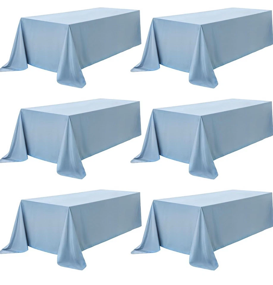 6 pcs 90x132 RECTANGLE POLYESTER TABLECLOTHS Wedding Party Reception WHOLESALE - Image 2 of 4