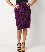 Bold Elements Women's Plum Spots Midi Pencil Skirt Size Small High Rise $54 Nwt