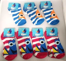 NEW Disney Pixar Finding Dory Unisex Kids' Socks Set (7 Pairs) Sock Size: 6-8.5
