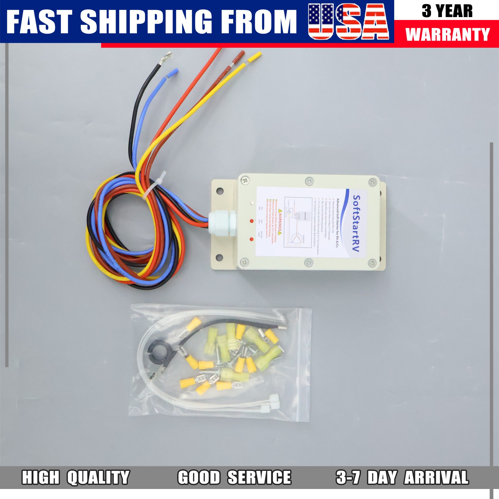 New Soft Start Kit Air Conditioner Setup RV A/C Starter For SSRV3T 110 Volts