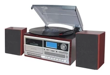 TechPlay ODC128BT 3-Speed Turntable with Cassette Player/Recorder, CD,MP3 SD ...