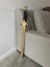 33” Golden Battle Sword Knights Medieval Fantasy Cosplay Costume - Solid Core!