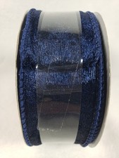 New WIRED EDGE Holiday RIBBON 1.5" x 25 Feet Blue Velvet Crafts - Christmas