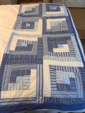 Twin Blue Handmade Cotton Quilt