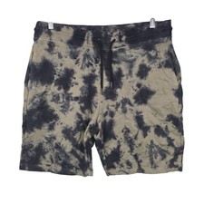 WXYZ Sweat Shorts Mens Large Green Camo Fleece Drawstring Pockets Casual