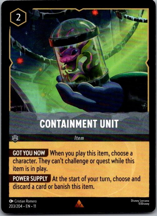 Containment Unit 203/204 Rare Winterspell Lorcana Lightly Played