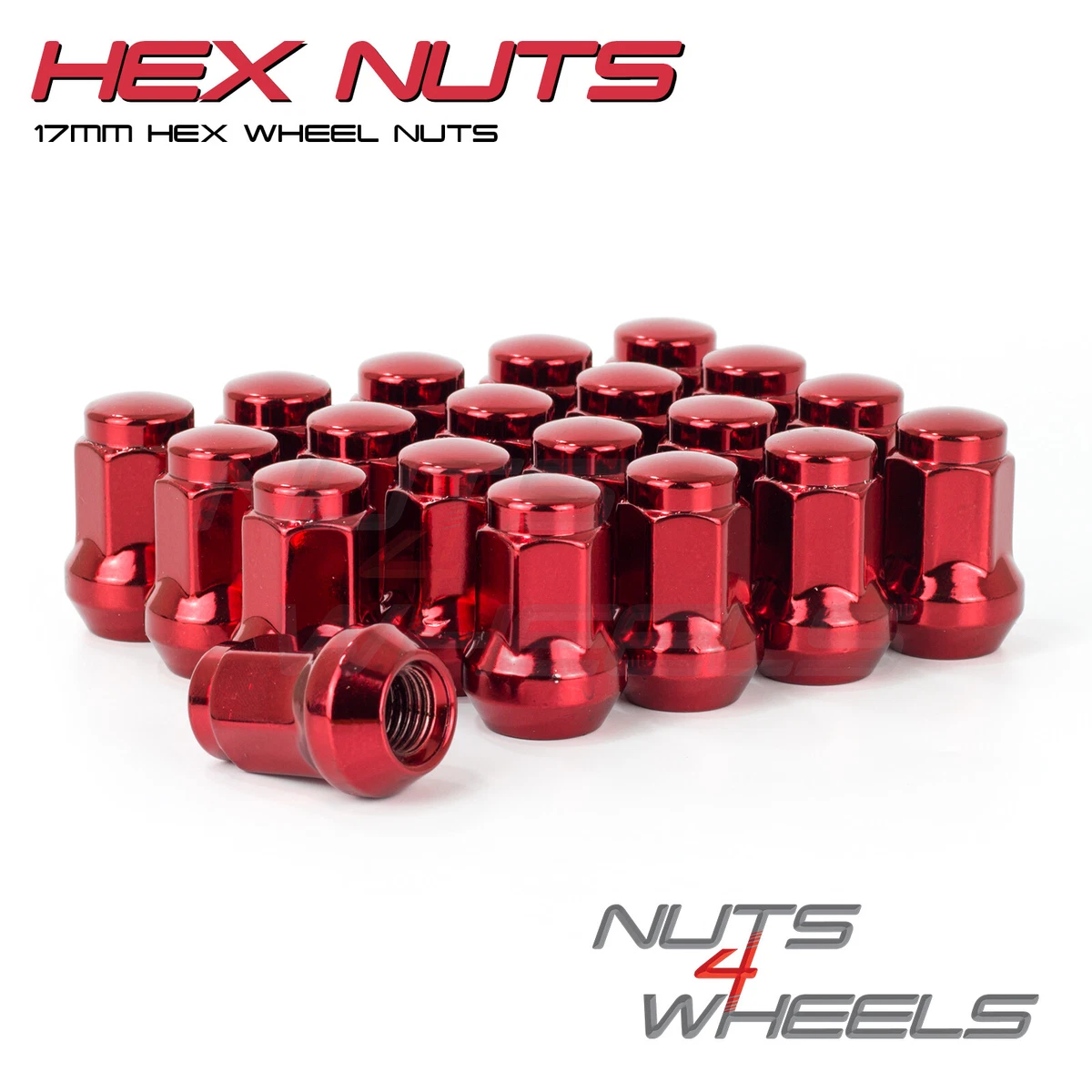 20 x Red Wheel Nuts M12x1.5 Fits Mazda MX5 Eunos Roadster Sport Miata