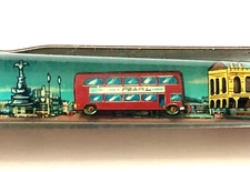 Piccadilly Circus Floaty Pen Moving Double Decker Bus Fountain London Englan Vtg