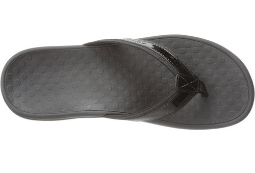 Vionic Sandal Tide Black Patent Sandal Flip Flip Womens 12 Arch Support New - Picture 3 of 7