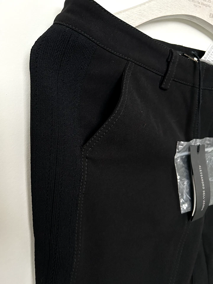 PANTALONES ELÁSTICOS ESMOQUIN NEGRO ALESSANDRO DELL'ACQUA 44 nuevos Italia ARTÍCULO DE COLECCIONISTA Foto 2 de 4