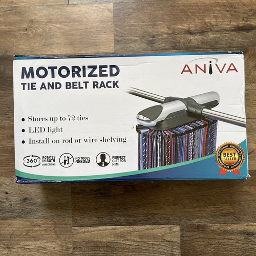 Motorized Tie And Belt Rack Closet Organizer with LED Lights, by Aniva - Picture 2 of 2
