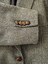 Vtg Hart Schaffner Marx Unconstructed Wool Tweed Blazer 40L Sport Coat Ivy Trad