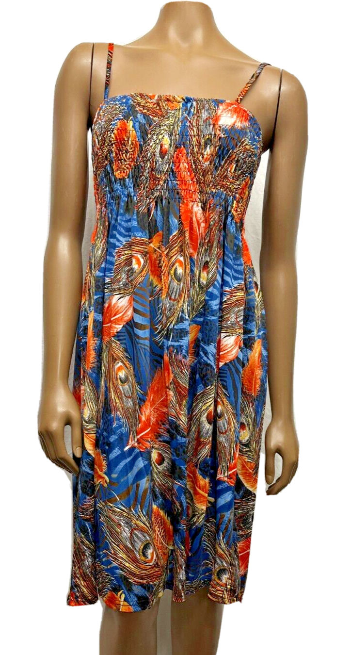 India Boutique Adjustable Spaghetti Strap Sundress Multicolor Poly Blend Size S-image