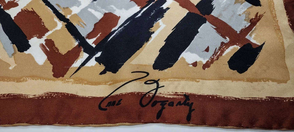 ANNE FOGARTY Bufanda Abstracta TODA LA SEDA De Colección JAPÓN Firma David E. Schwab Foto 2 de 4