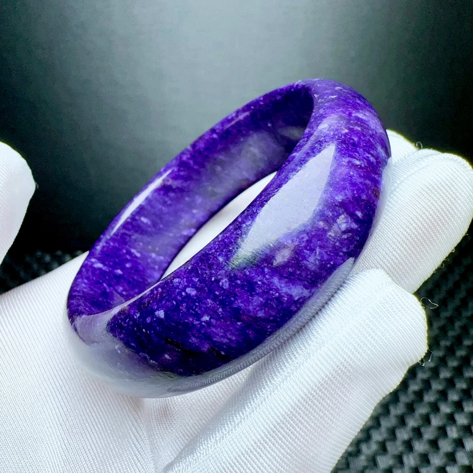 Brazalete Brazalete Cristal Piedras Preciosas Cristal Charoite Púrpura Natural 58,4 mm AAA Foto 3 de 4