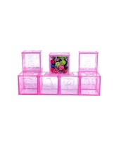 24 Bloques Rellenables para Favores de Baby Shower Acrílico Decoraciones de Fiesta (Rosa)