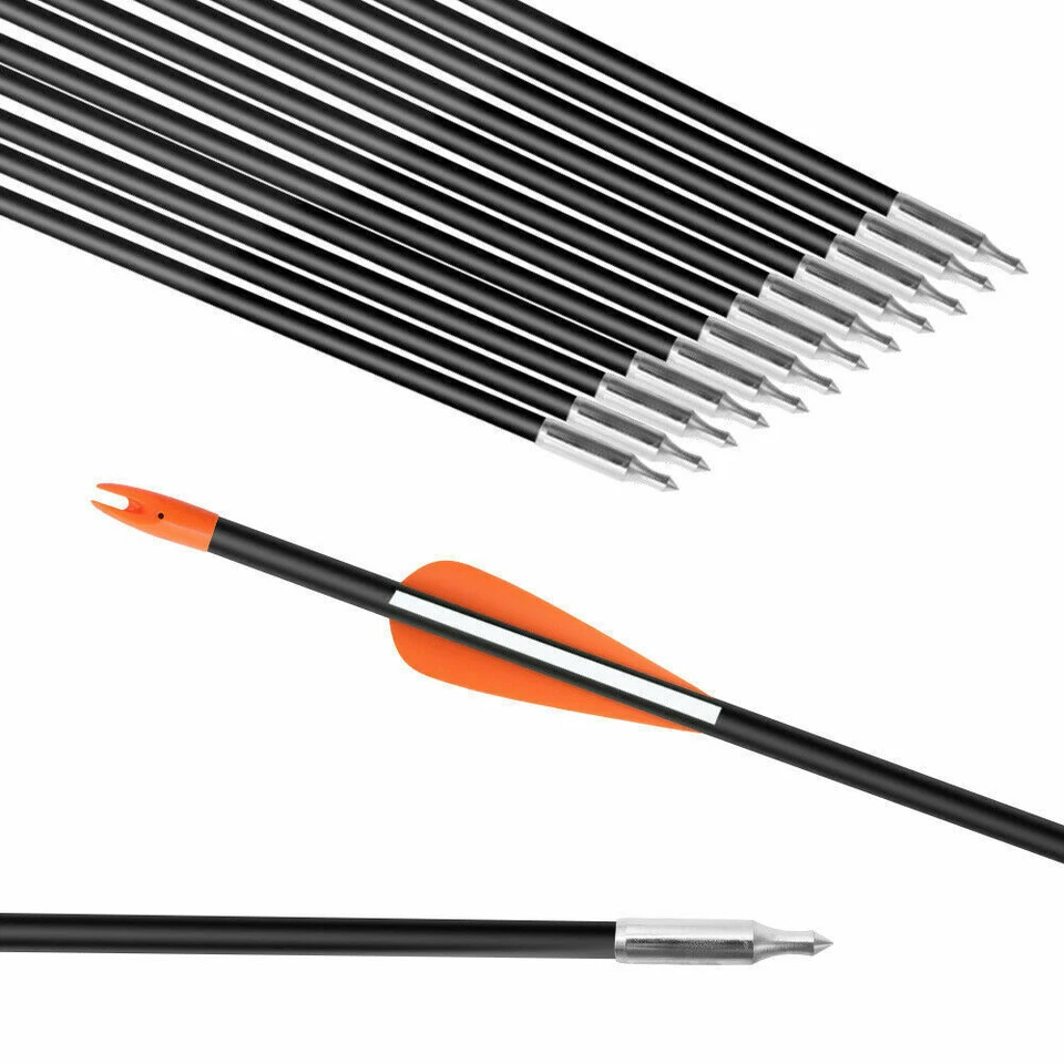 12Pcs 31inch Fiberglass Practice Arrows for Archery Target Shooting Recurve Bows - Image 2 of 4