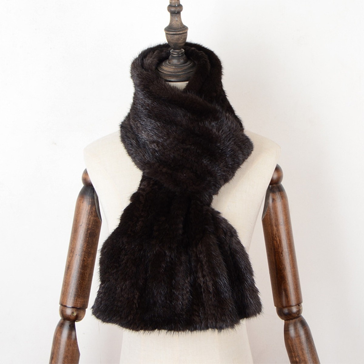Winter 100% Genuine Mink Fur Scarf Fur Premium Cape 178*16 Cm