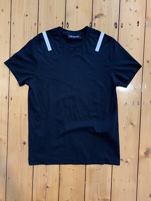 Neil Barrett contrast stripe black t-shirt - size L - Made in Portugal