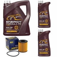 MotoröL Set Mannol 5W30 Api Sn 7 Liter + ÖLfilter FüR Ford Transit Bus 2.2 Tdci