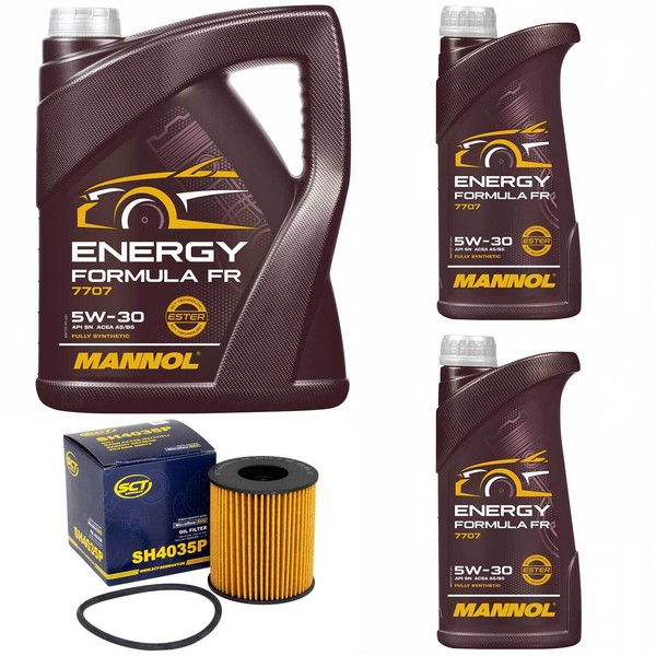 MotoröL Set Mannol 5W30 Api Sn 7 Liter + ÖLfilter FüR Ford Transit Bus 2.2 Tdci-image