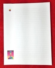 Vintage Apple Computer Lined Paper Pad 42 Pages Keyhole 8.5x11 Notepad Office